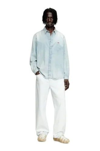 d-simply Shirt in bleach-effect denim
