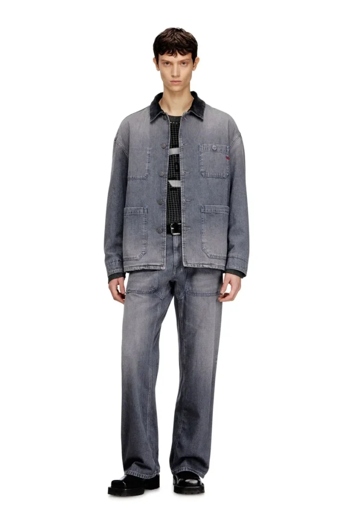 d-stack-u-l Utility-style denim jacket with contrasting collar d-stack-u-l Utility-style denim jacket with contrasting collar