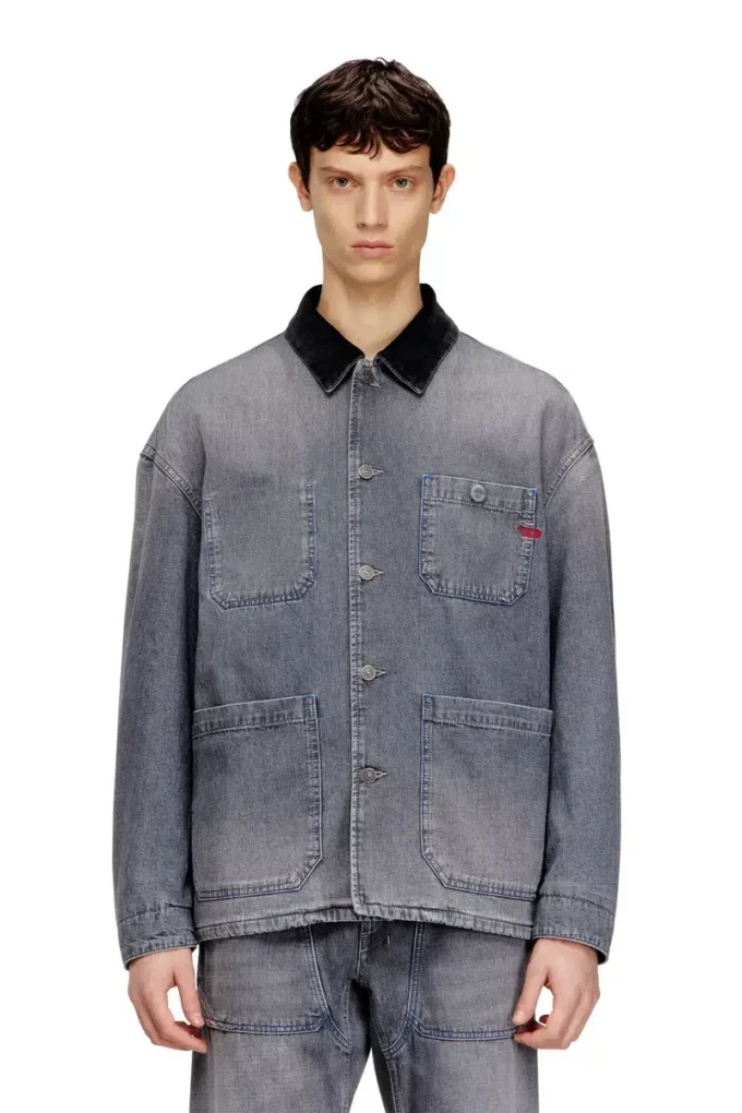 d-stack-u-l Utility-style denim jacket with contrasting collar d-stack-u-l Utility-style denim jacket with contrasting collar