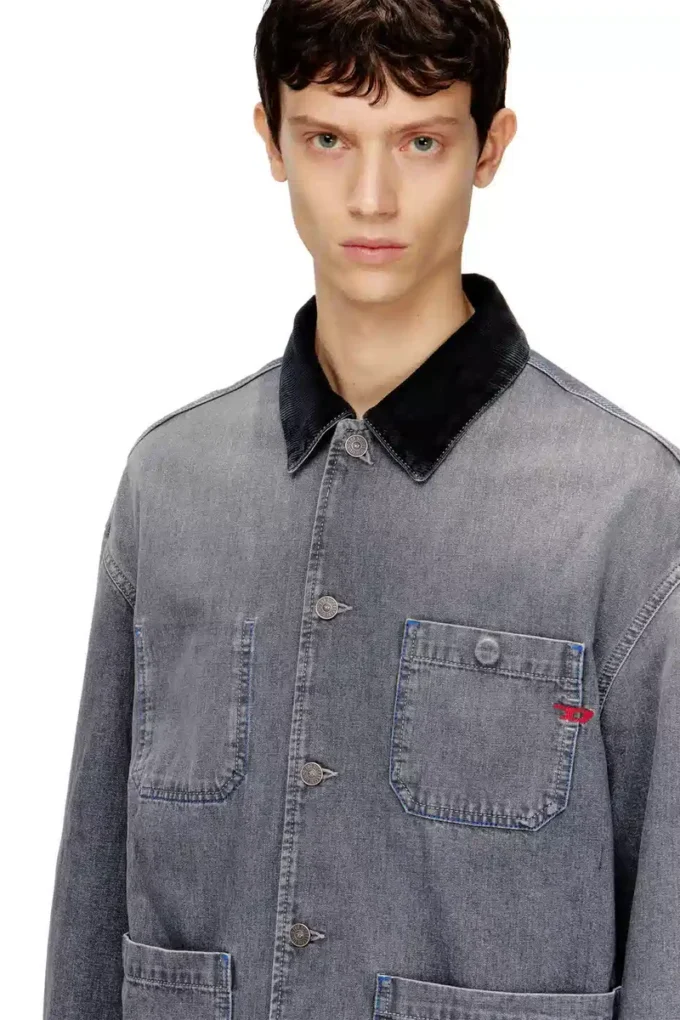 d-stack-u-l Utility-style denim jacket with contrasting collar d-stack-u-l Utility-style denim jacket with contrasting collar