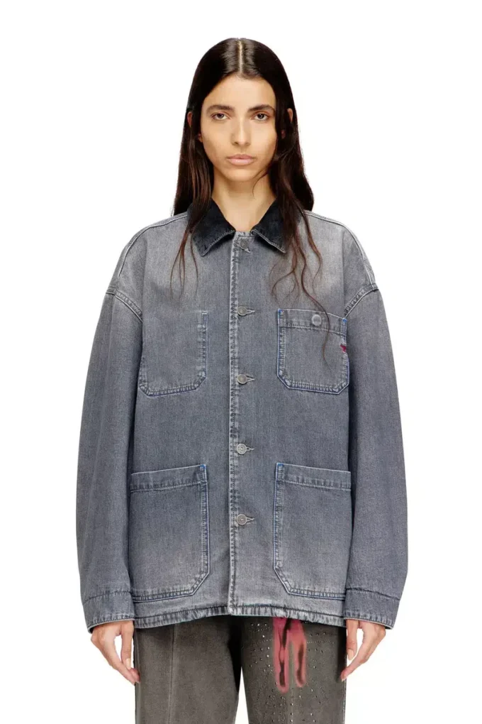 d-stack-u-l Utility-style denim jacket with contrasting collar d-stack-u-l Utility-style denim jacket with contrasting collar