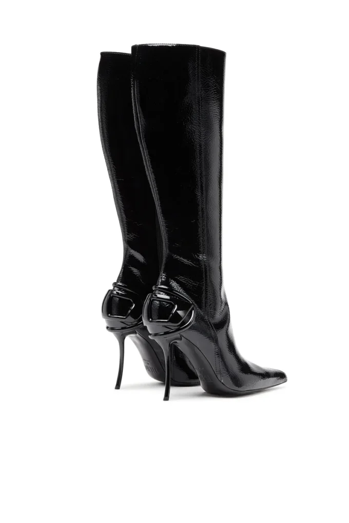 d-ten&half hb D-Ten&Half-Glossy knee-high boots with curved heel d-ten&half hb D-Ten&Half-Glossy knee-high boots with curved heel