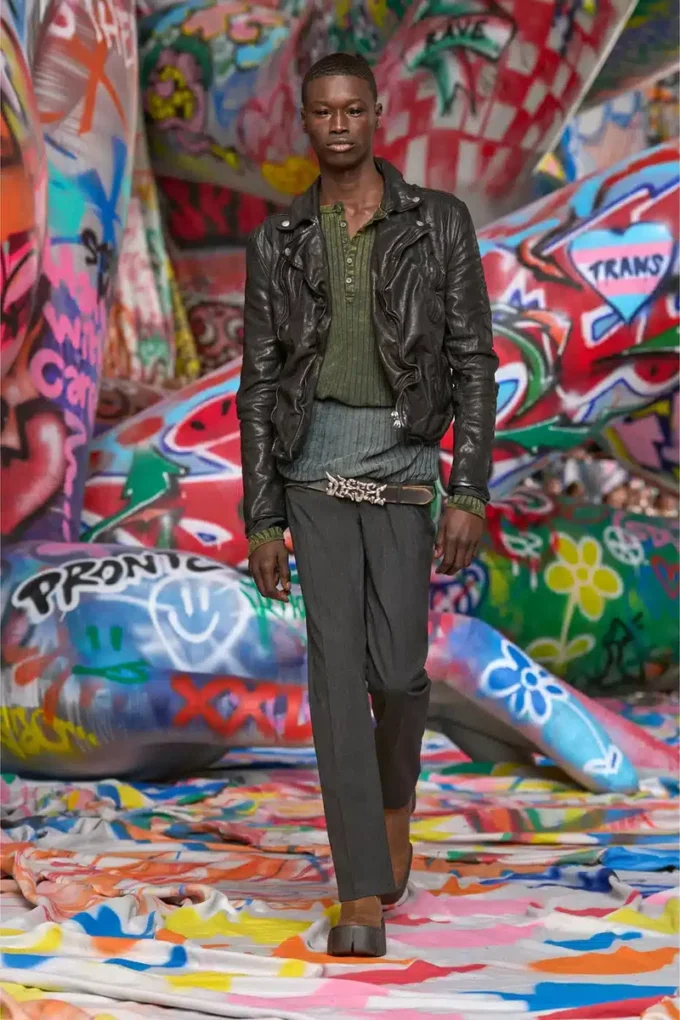 l-uncan Biker jacket in boiled leather