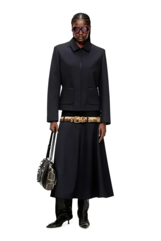 o-grace-bond Drop-waist skirt in neoprene-bonded fabric