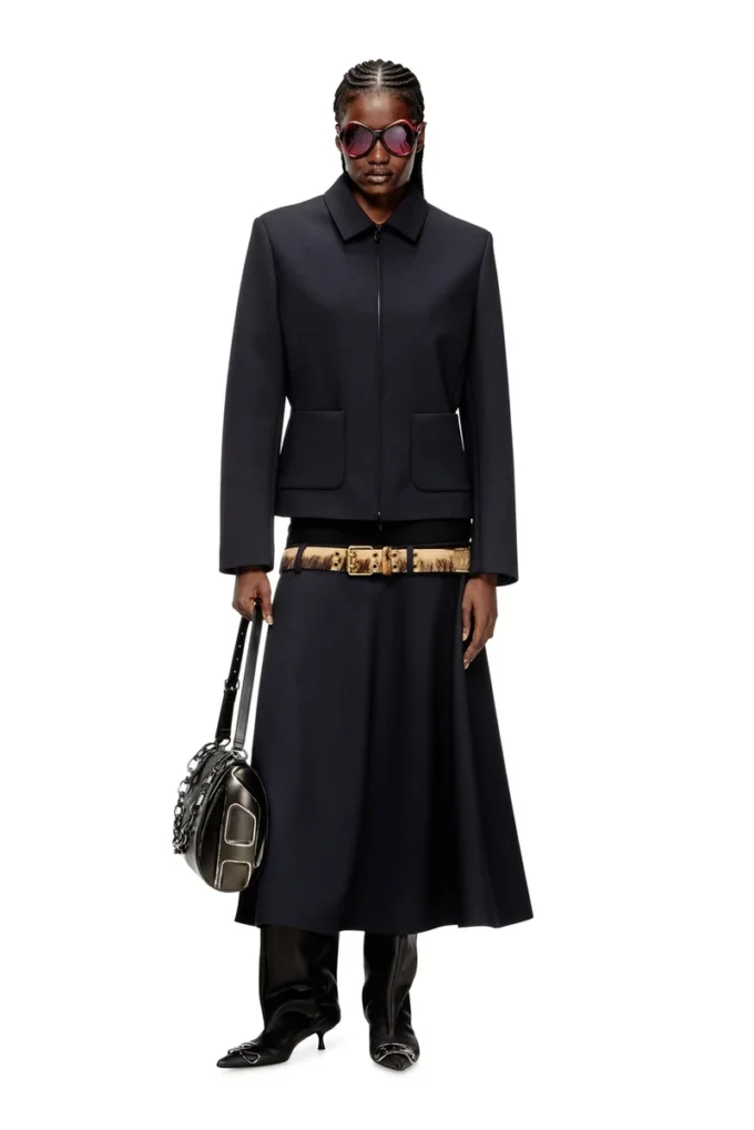 o-grace-bond Drop-waist skirt in neoprene-bonded fabric o-grace-bond Drop-waist skirt in neoprene-bonded fabric