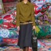 o-grace-bond Drop-waist skirt in neoprene-bonded fabric o-grace-bond Drop-waist skirt in neoprene-bonded fabric