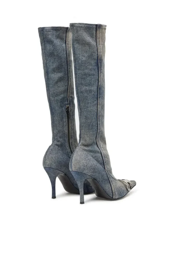 d-venus kb d D-Venus – Denim boots with logo plaque d-venus kb d D-Venus – Denim boots with logo plaque
