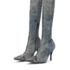d-venus kb d D-Venus – Denim boots with logo plaque d-venus kb d D-Venus – Denim boots with logo plaque