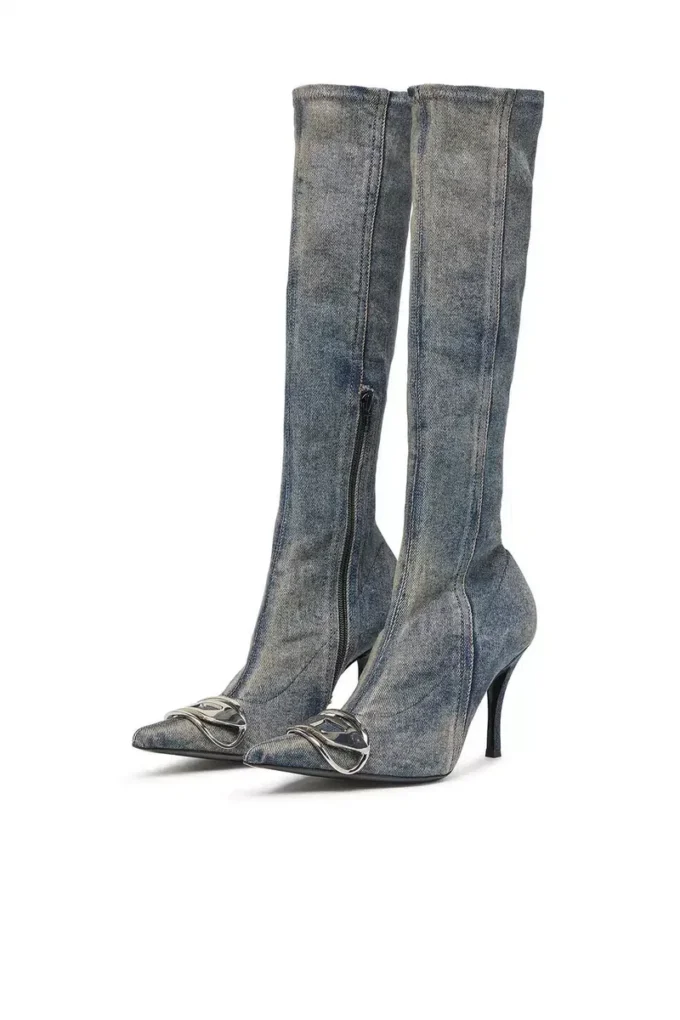 d-venus kb d D-Venus – Denim boots with logo plaque d-venus kb d D-Venus – Denim boots with logo plaque