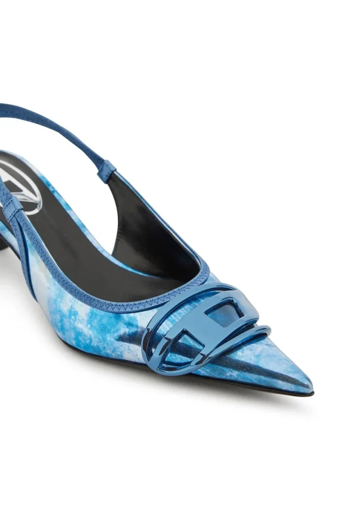 d-venus sb 40 D-Venus-Two-tone metallic slingback pumps