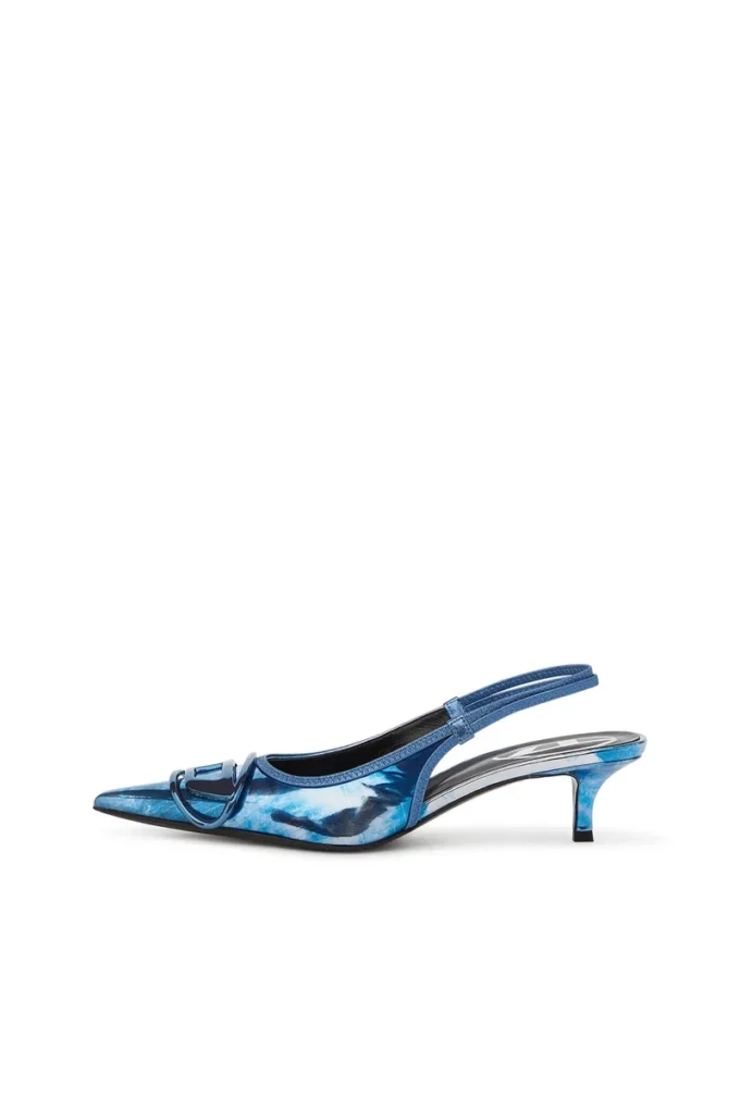 d-venus sb 40 D-Venus-Two-tone metallic slingback pumps