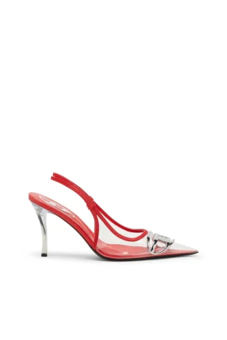 d-venus sb D-Venus-Leather-trim transparent slingback pumps