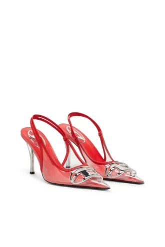 d-venus sb D-Venus-Leather-trim transparent slingback pumps