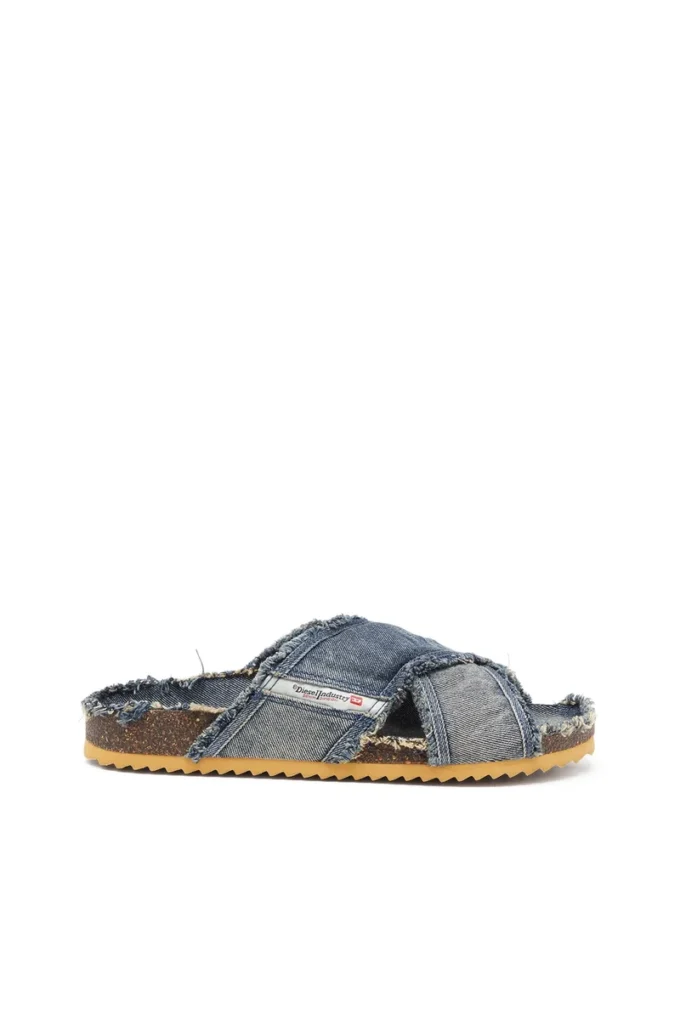 d-woodstock cross D-Woodstock-Crossover slides in frayed denim d-woodstock cross D-Woodstock-Crossover slides in frayed denim