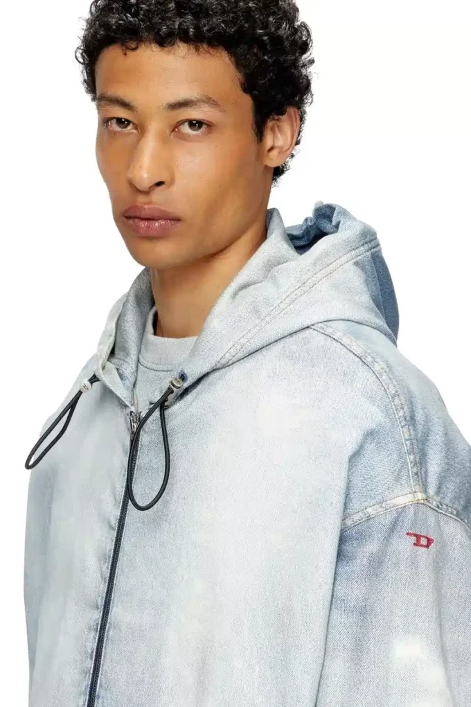 d-wynny jogg Hooded jacket in printed bleach-effect JoggJeans d-wynny jogg Hooded jacket in printed bleach-effect JoggJeans