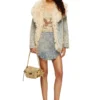 de-ada-s Denim mini skirt with raw edge details de-ada-s Denim mini skirt with raw edge details