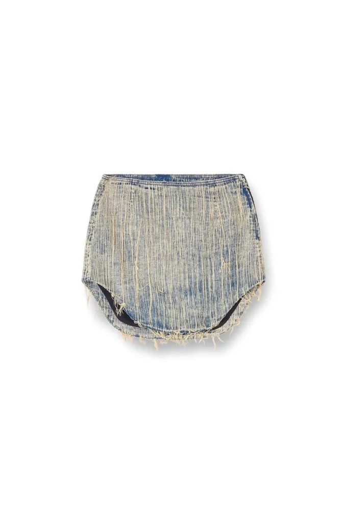 de-ada-s Denim mini skirt with raw edge details de-ada-s Denim mini skirt with raw edge details