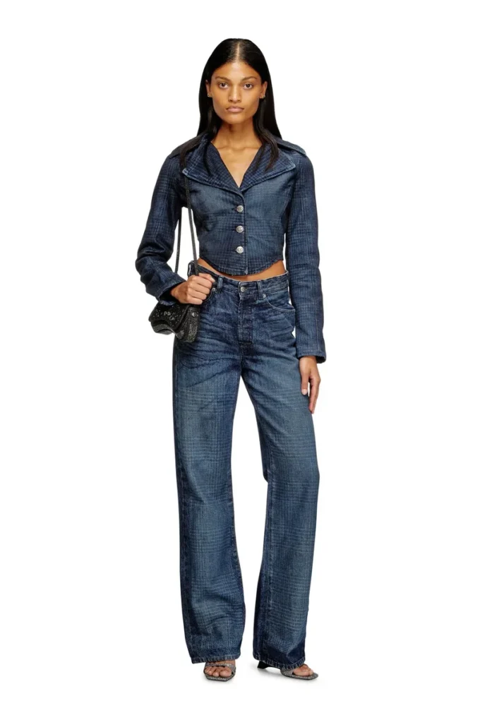 de-ali-s Cropped jacket in Prince of Wales denim de-ali-s Cropped jacket in Prince of Wales denim