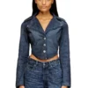 de-ali-s Cropped jacket in Prince of Wales denim de-ali-s Cropped jacket in Prince of Wales denim