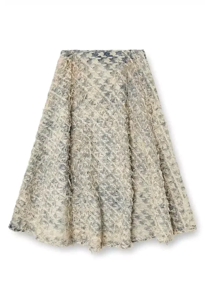 de-annina-fsh Long skirt in dévoré houndstooth denim de-annina-fsh Long skirt in dévoré houndstooth denim