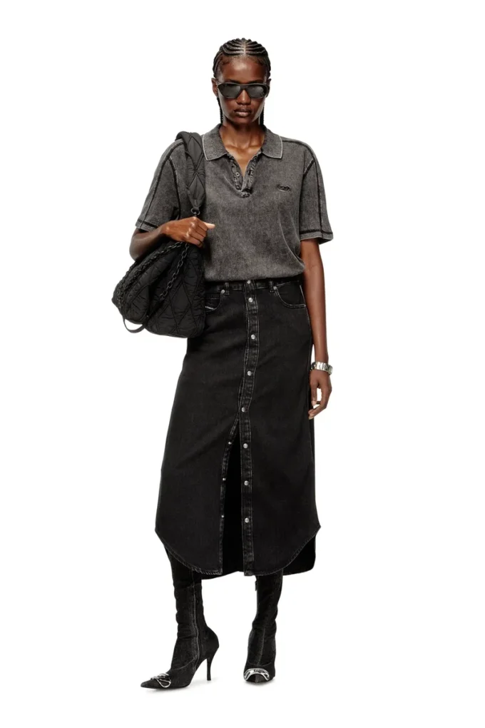 de-ard-long Midi denim skirt de-ard-long Midi denim skirt