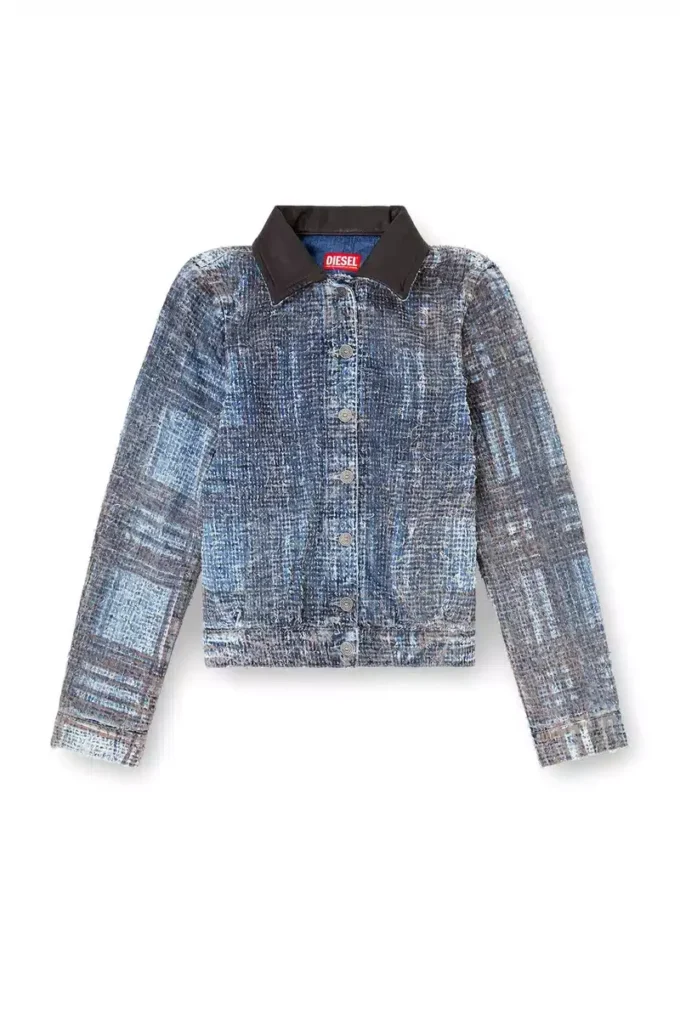 de-ateli-s Cropped jacket in graphic bouclé denim de-ateli-s Cropped jacket in graphic bouclé denim