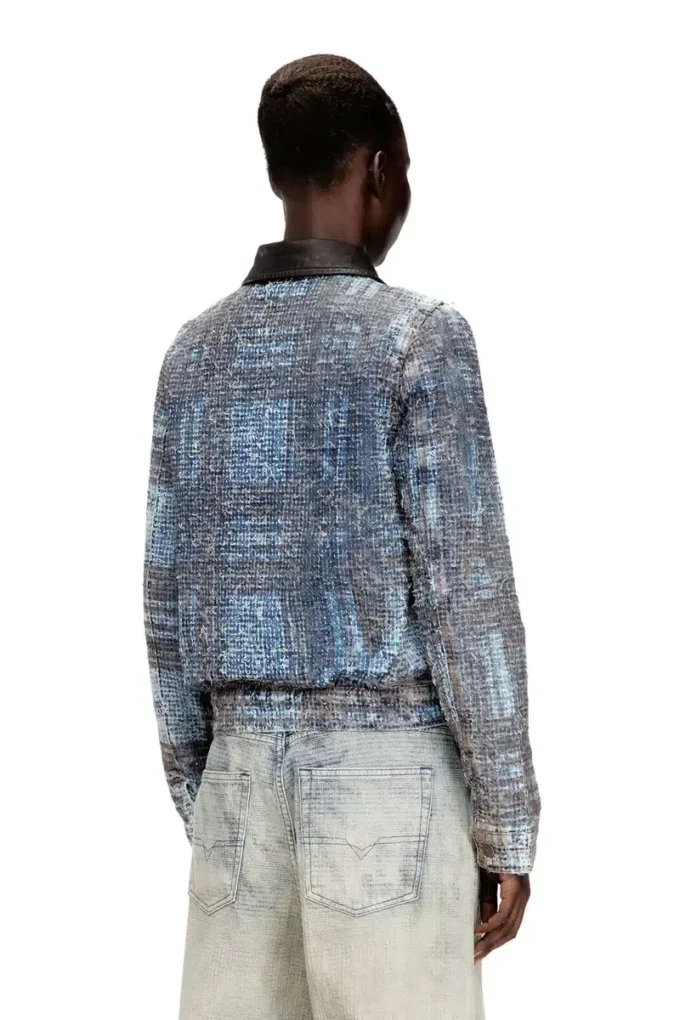 de-ateli-s Cropped jacket in graphic bouclé denim de-ateli-s Cropped jacket in graphic bouclé denim