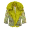 de-bika-fse Printed devoré jacket with shaggy collar de-bika-fse Printed devoré jacket with shaggy collar