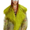de-bika-fse Printed devoré jacket with shaggy collar de-bika-fse Printed devoré jacket with shaggy collar