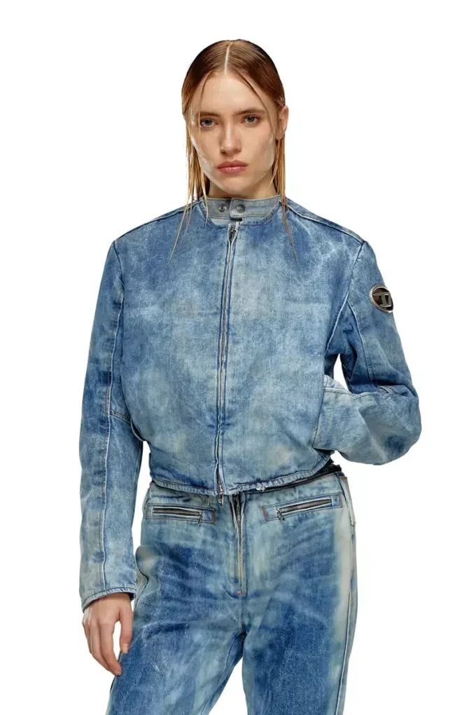 de-calur-fse Denim jacket with biker zip details de-calur-fse Denim jacket with biker zip details