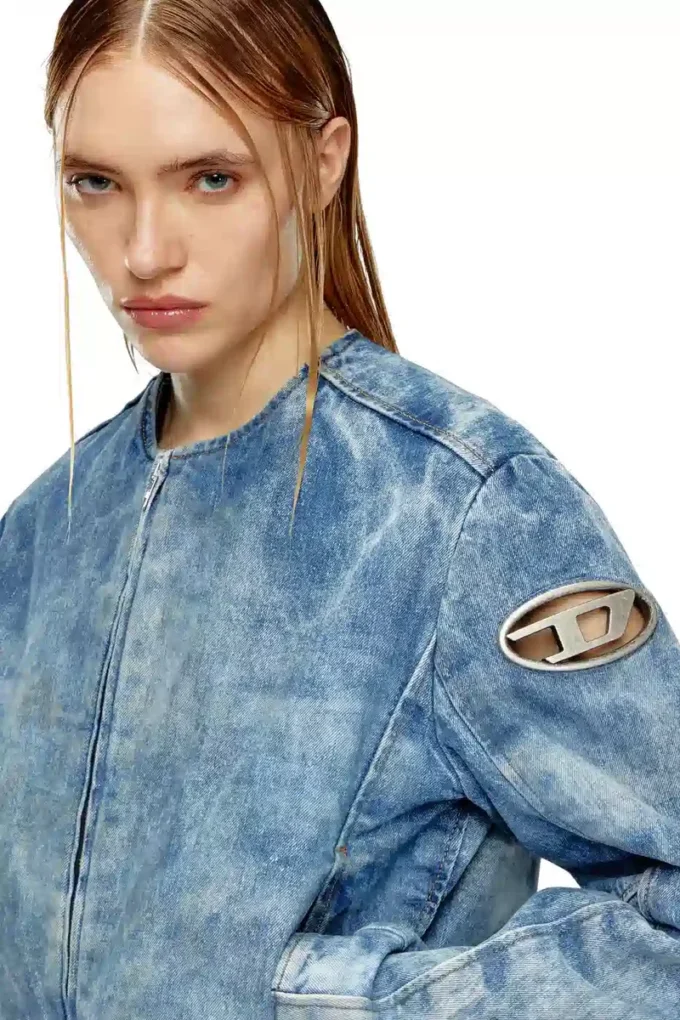 de-calur-fse Denim jacket with biker zip details de-calur-fse Denim jacket with biker zip details