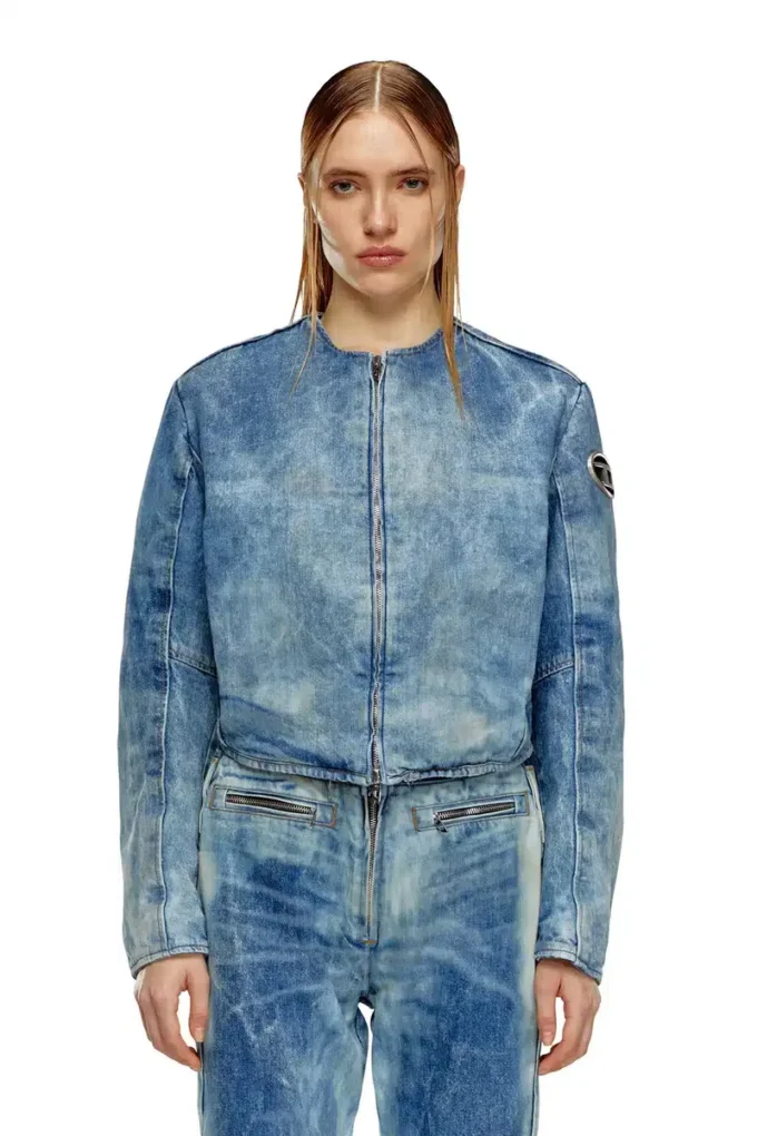 de-calur-fse Denim jacket with biker zip details de-calur-fse Denim jacket with biker zip details