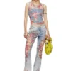 de-ciri-fse Tank top in flower devoré denim de-ciri-fse Tank top in flower devoré denim