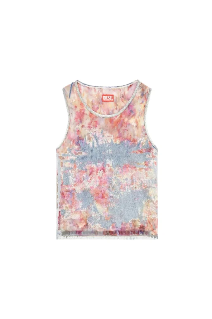 de-ciri-fse Tank top in flower devoré denim de-ciri-fse Tank top in flower devoré denim