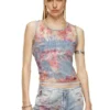 de-ciri-fse Tank top in flower devoré denim de-ciri-fse Tank top in flower devoré denim