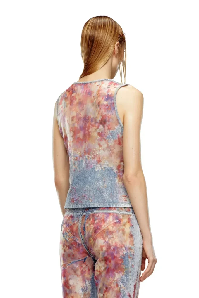 de-ciri-fse Tank top in flower devoré denim de-ciri-fse Tank top in flower devoré denim