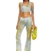 de-detop-fse Cropped top in flower devoré denim de-detop-fse Cropped top in flower devoré denim