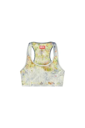 de-detop-fse Cropped top in flower devoré denim