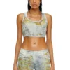 de-detop-fse Cropped top in flower devoré denim de-detop-fse Cropped top in flower devoré denim