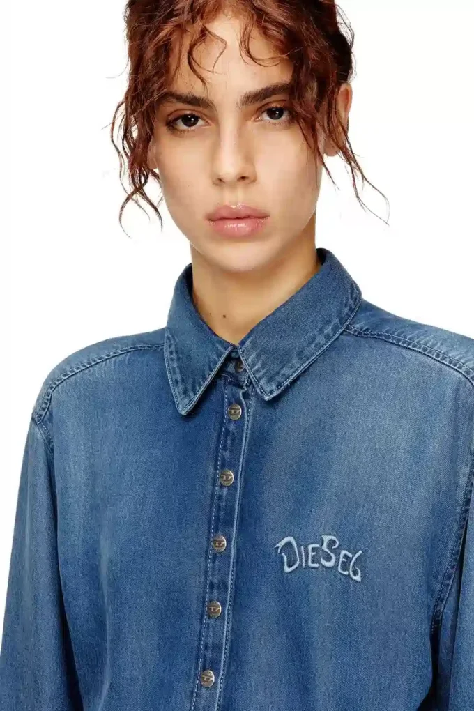 de-drevia-s Denim dress with back embroidery de-drevia-s Denim dress with back embroidery