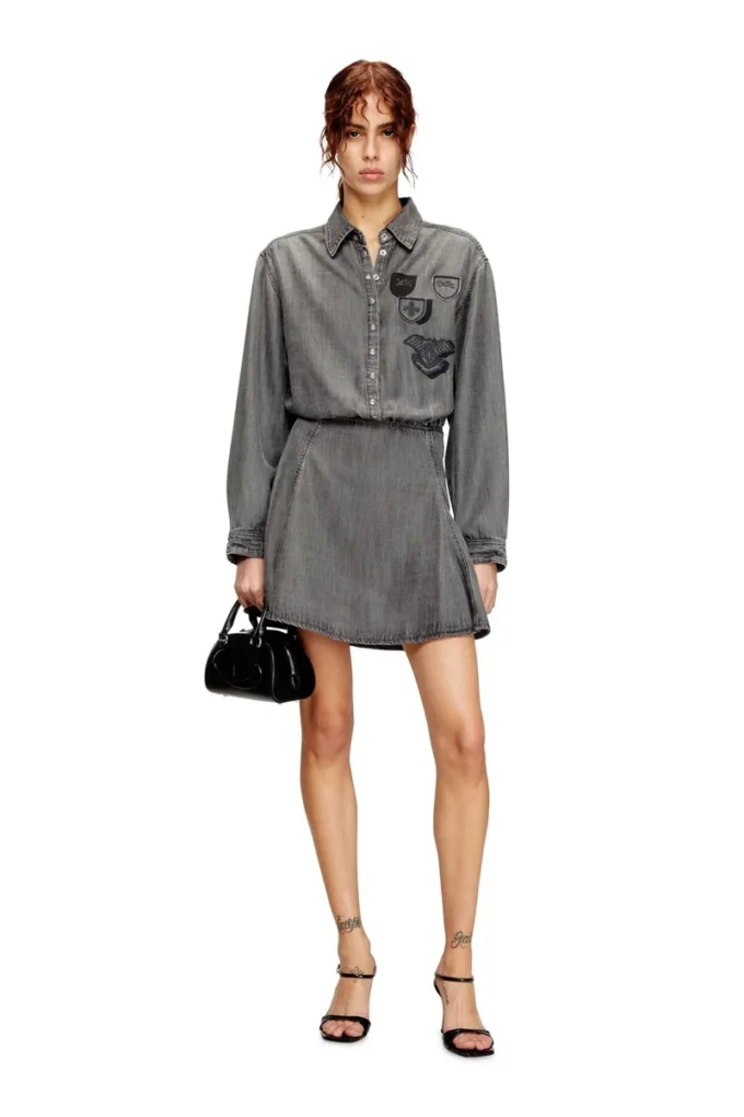 de-drevia-s Denim dress with embroidered patches de-drevia-s Denim dress with embroidered patches