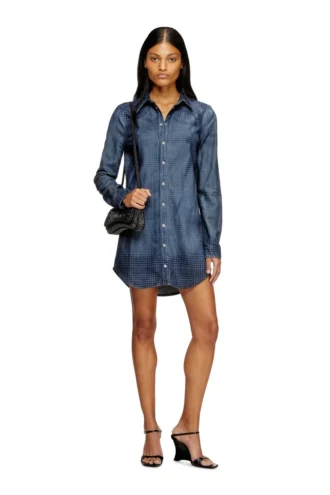 de-eazy dress-s Shirt dress in fluid Prince of Wales denim