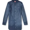 de-eazy dress-s Shirt dress in fluid Prince of Wales denim de-eazy dress-s Shirt dress in fluid Prince of Wales denim