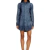 de-eazy dress-s Shirt dress in fluid Prince of Wales denim de-eazy dress-s Shirt dress in fluid Prince of Wales denim