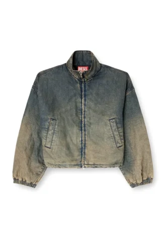 de-flower-s Zipped jacket in fluid shaded denim