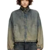 de-flower-s Zipped jacket in fluid shaded denim de-flower-s Zipped jacket in fluid shaded denim