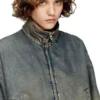 de-flower-s Zipped jacket in fluid shaded denim de-flower-s Zipped jacket in fluid shaded denim