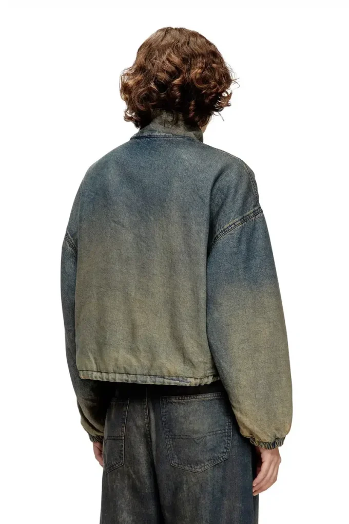 de-flower-s Zipped jacket in fluid shaded denim de-flower-s Zipped jacket in fluid shaded denim