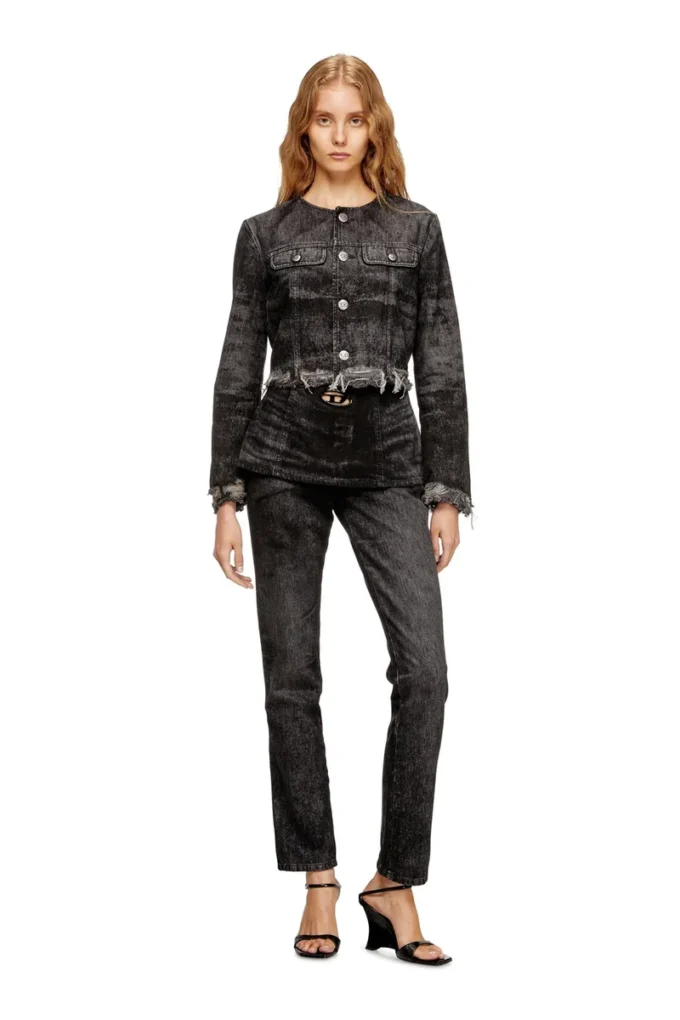 de-graffy-fsh Jacket in lasered cotton-hemp denim de-graffy-fsh Jacket in lasered cotton-hemp denim