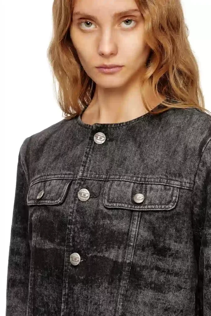 de-graffy-fsh Jacket in lasered cotton-hemp denim de-graffy-fsh Jacket in lasered cotton-hemp denim